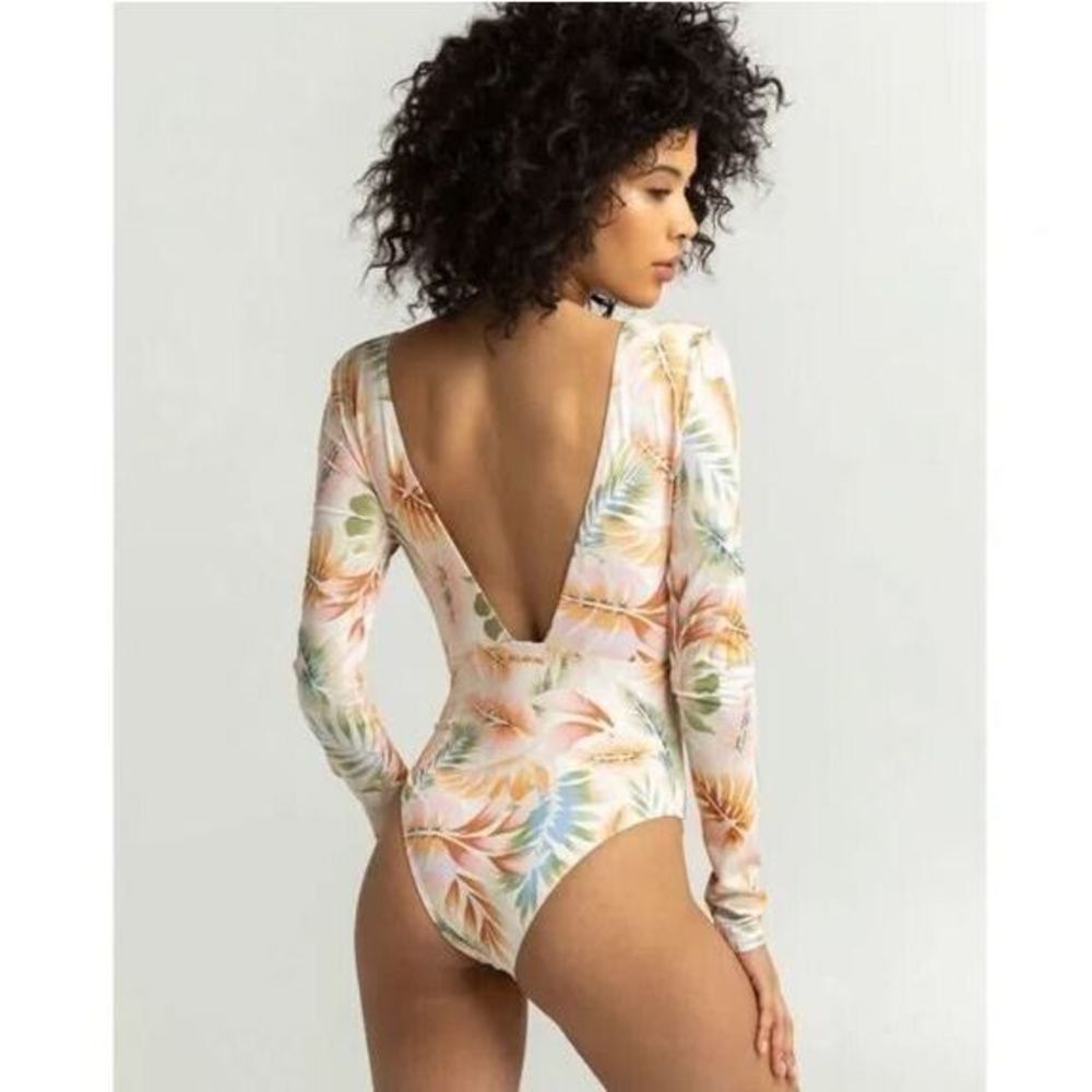 Billabong ABJWR00151 Women's Sz L/12 Island Calling L/S One-Piece Swimsuit $100